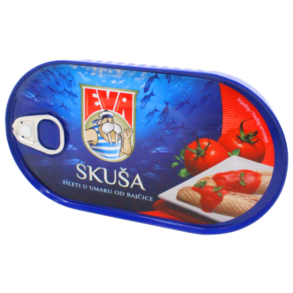Skuša fileti u umaku od paradajza 170g Eva